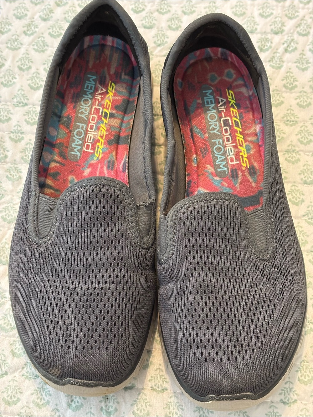 Skechers Gray Slip-On Air-Cooled Memory Foam Sneakers